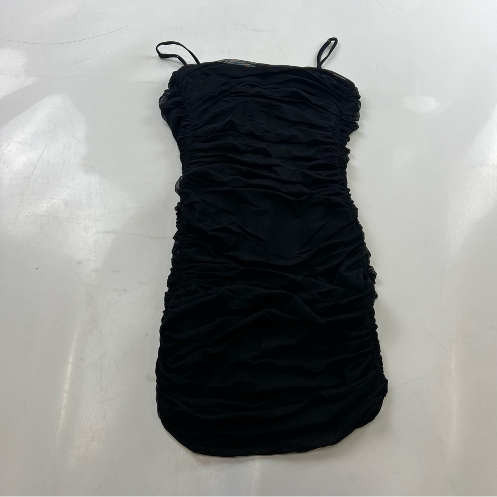 Ten by babaton women’s black mesh mini dress 00 L36-14 - Picture 2 of 5